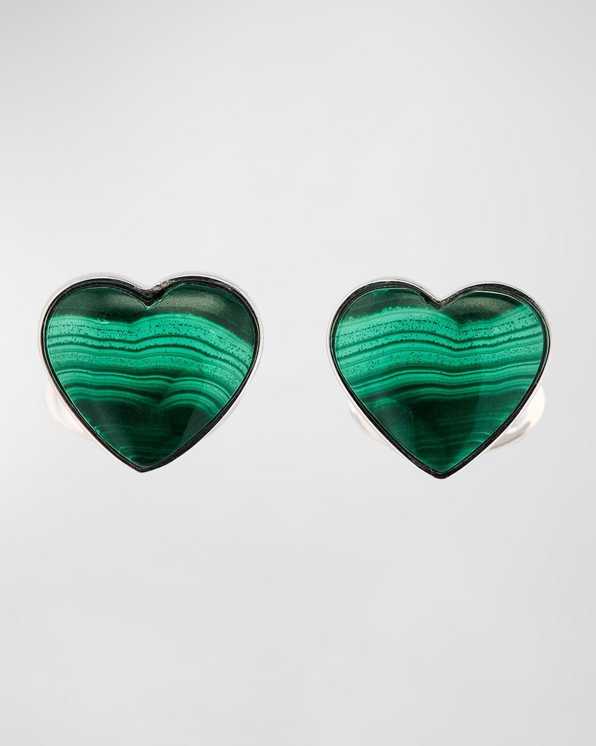 Mens Malachite Heart Cufflinks Product Image