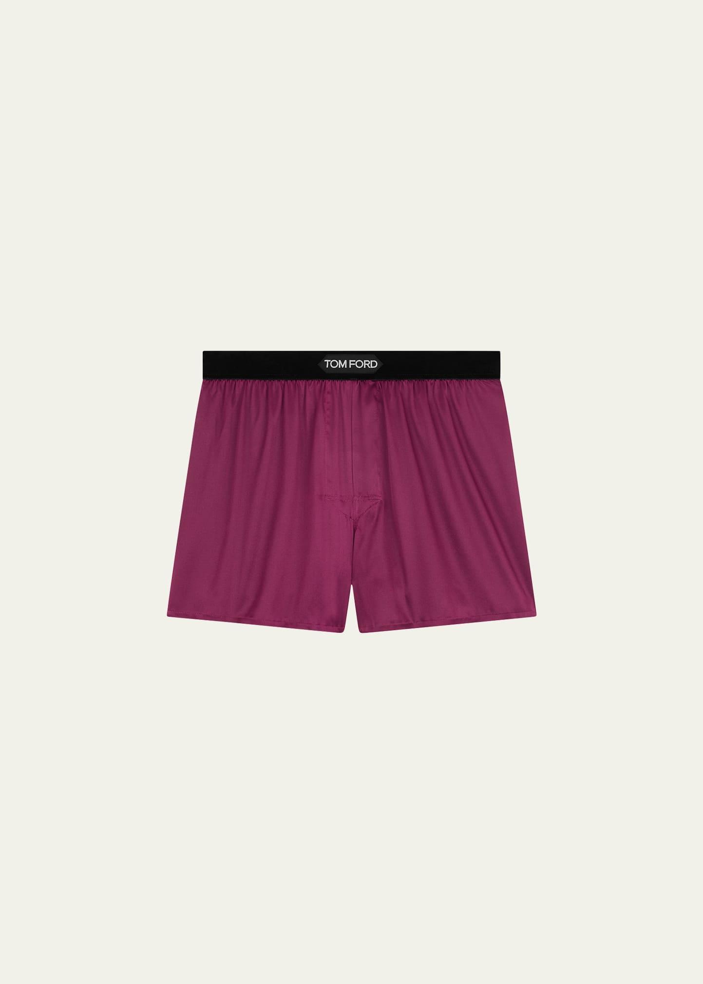 Mens Silk Jacquard Logo Boxers Product Image