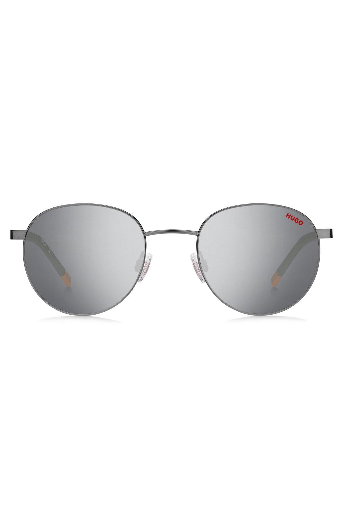 HUGO - Round sunglasses with khaki-colored temples Product Image
