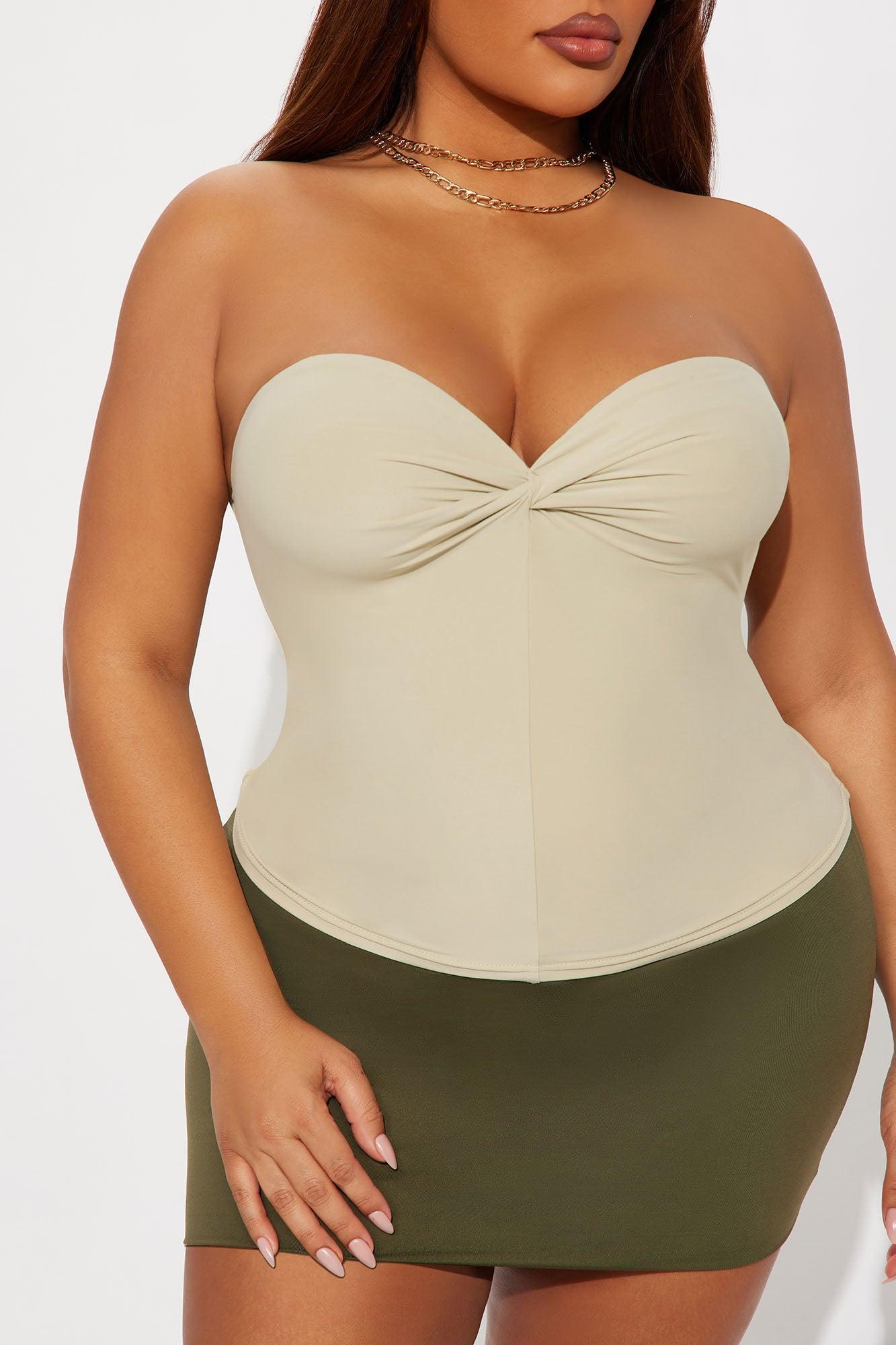 Second Skin Twist Tube Top - Stone Product Image