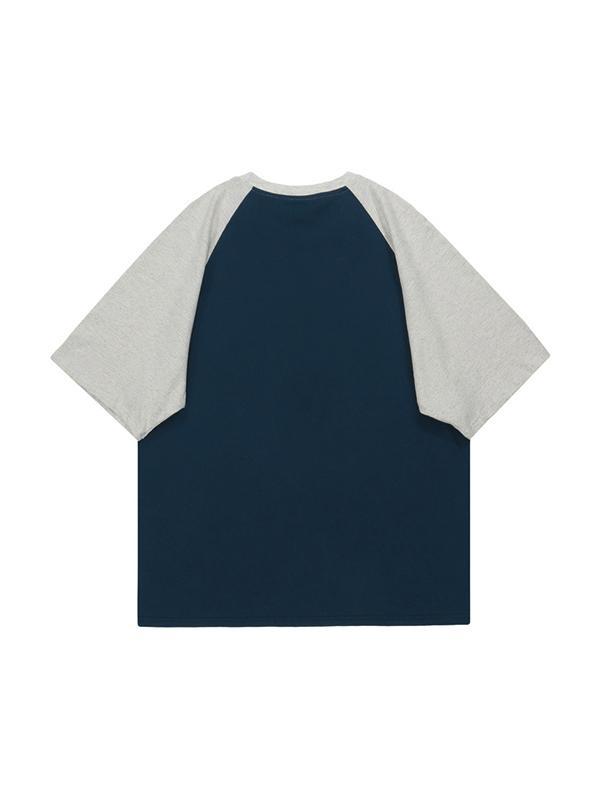 Men's Letter Print Raglan Short Sleeve Tee Product Image