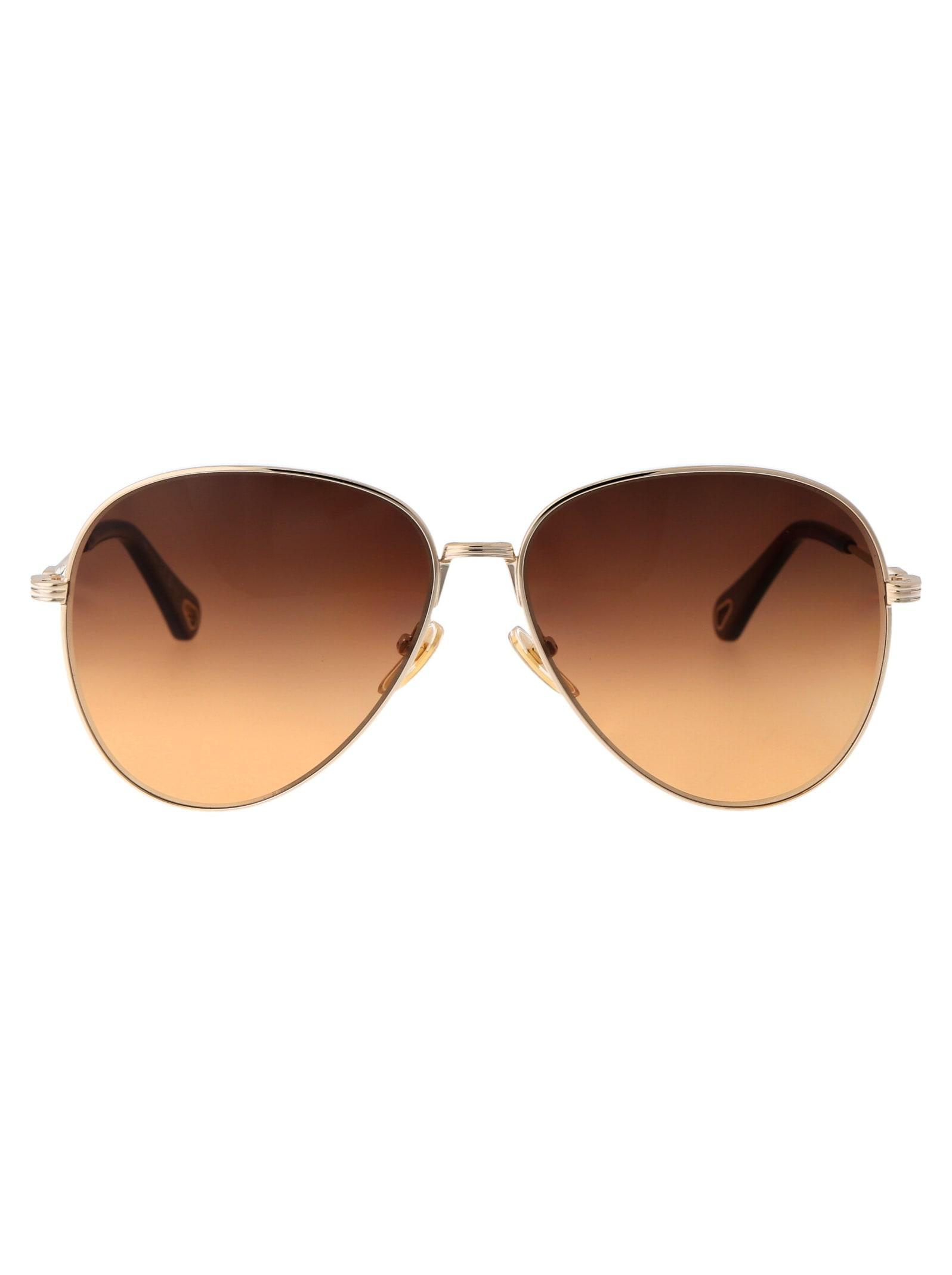 CHLOÉ Ch0177s Sunglasses In 003 Gold Gold Orange Product Image
