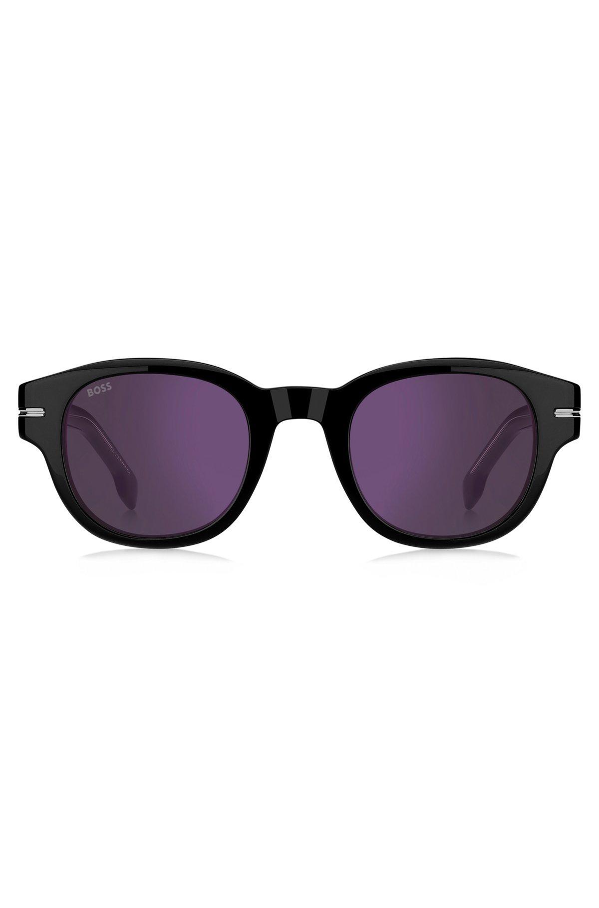BOSS - Black-acetate sunglasses with violet lenses Product Image