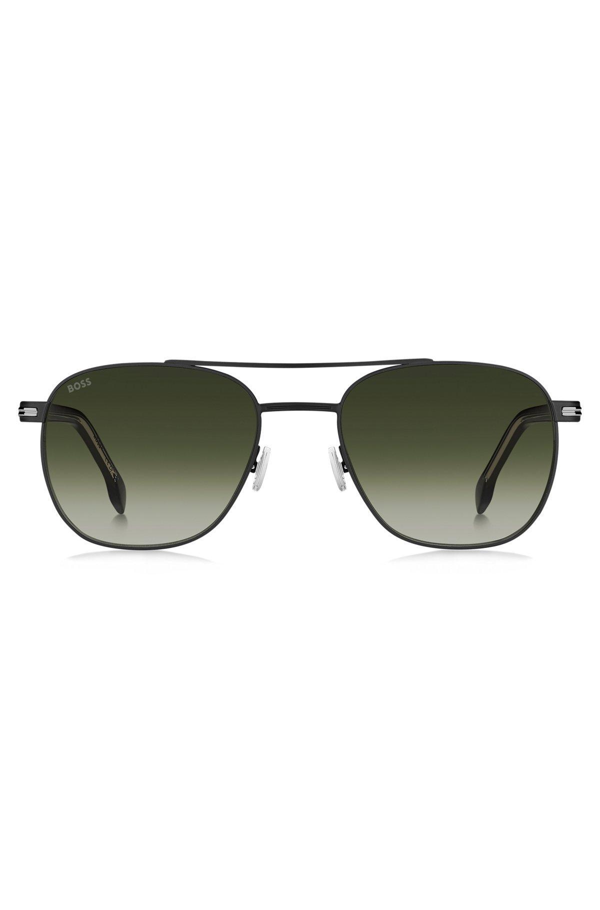 BOSS - Double-bridge sunglasses in black steel Product Image