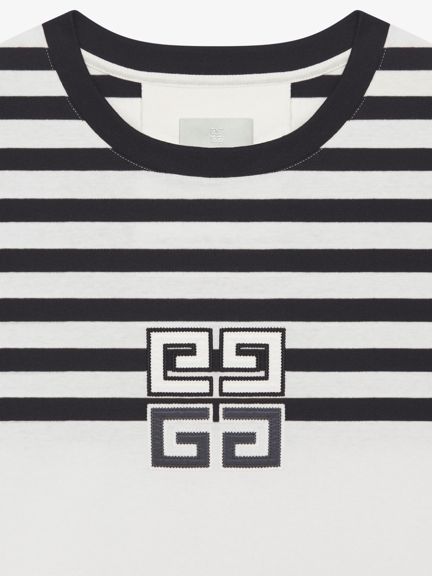 4G striped cropped t-shirt in cotton Product Image