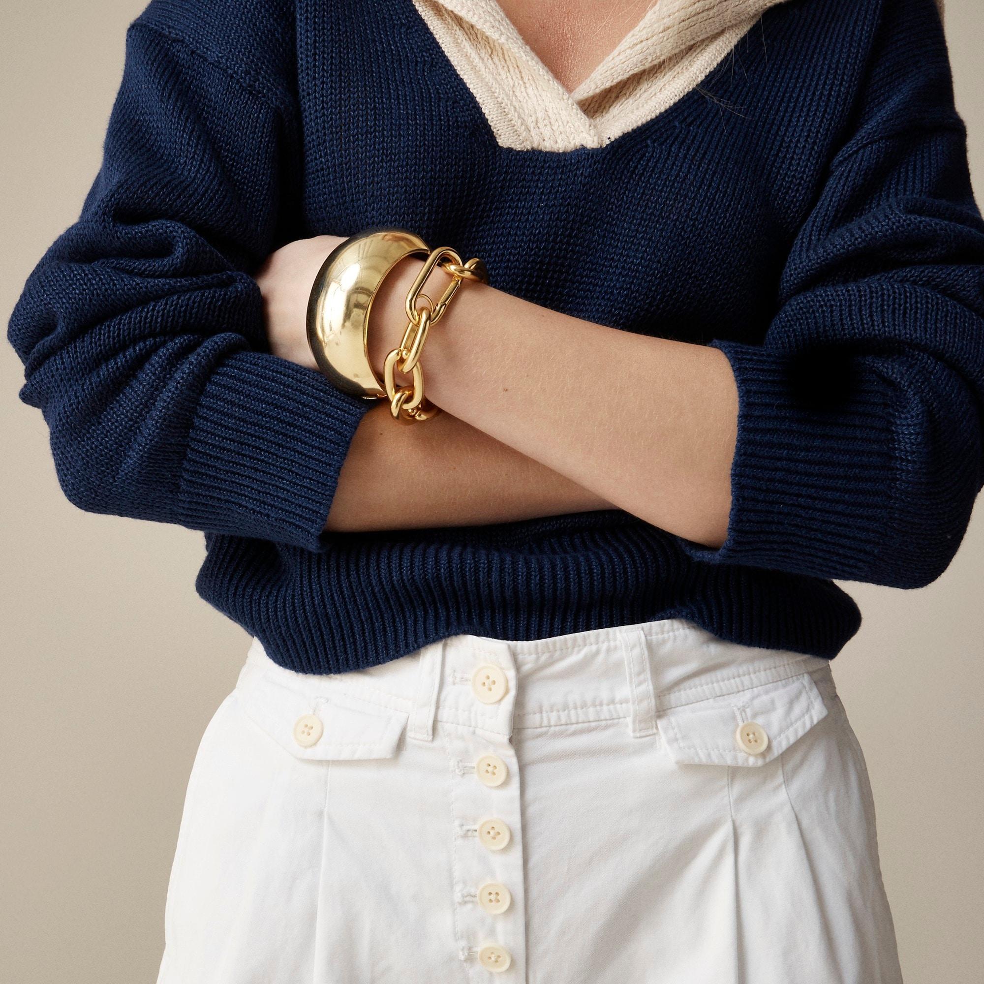 Pleated button-front pant in chino Product Image