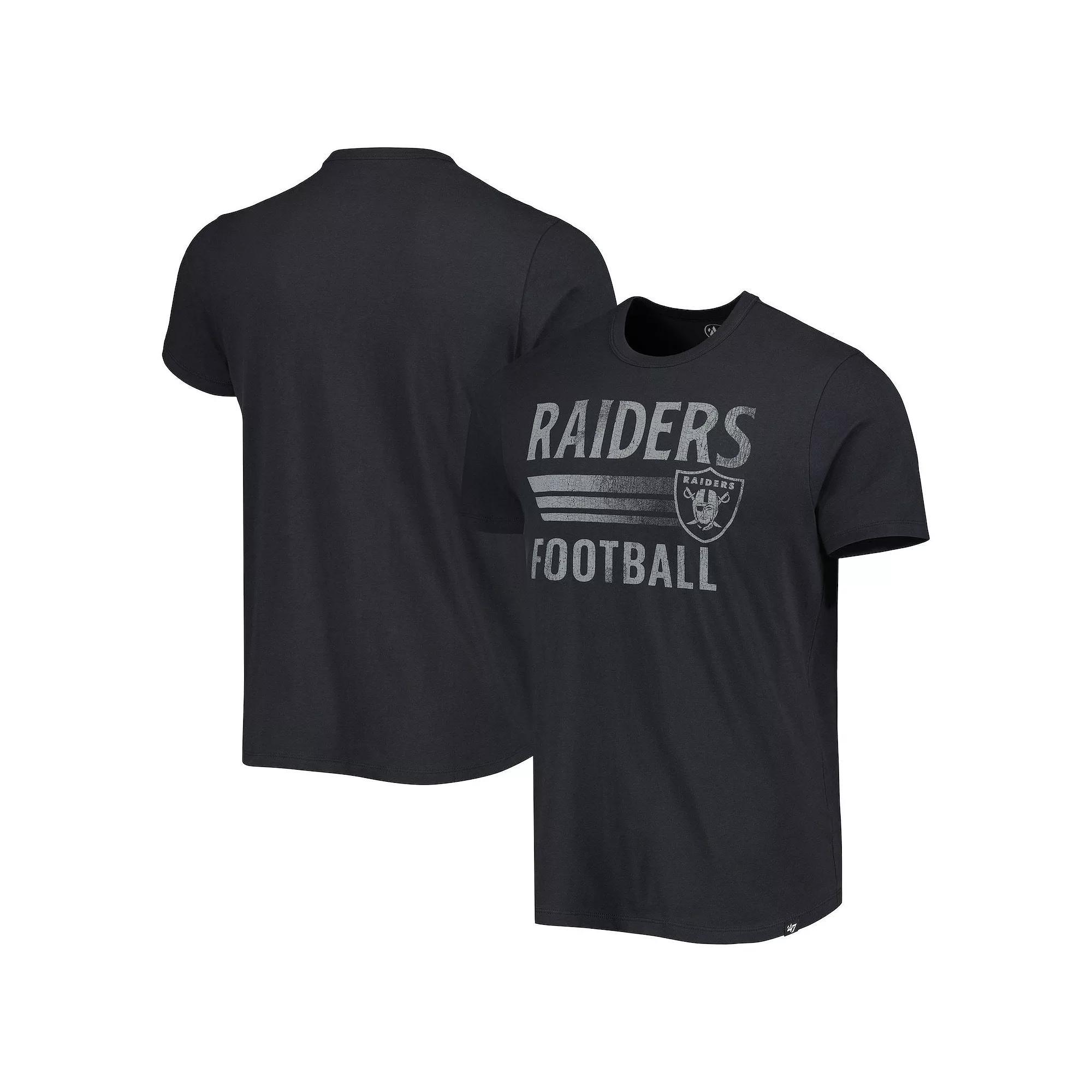 Men's '47 Black Las Vegas Raiders Wordmark Rider Franklin T-Shirt, Size: Small, Lvr Black Product Image