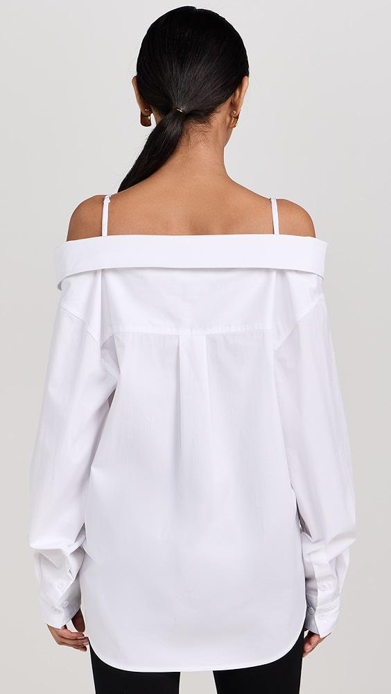 Good American Poplin Off Shoulder Shirt | Shopbop Product Image