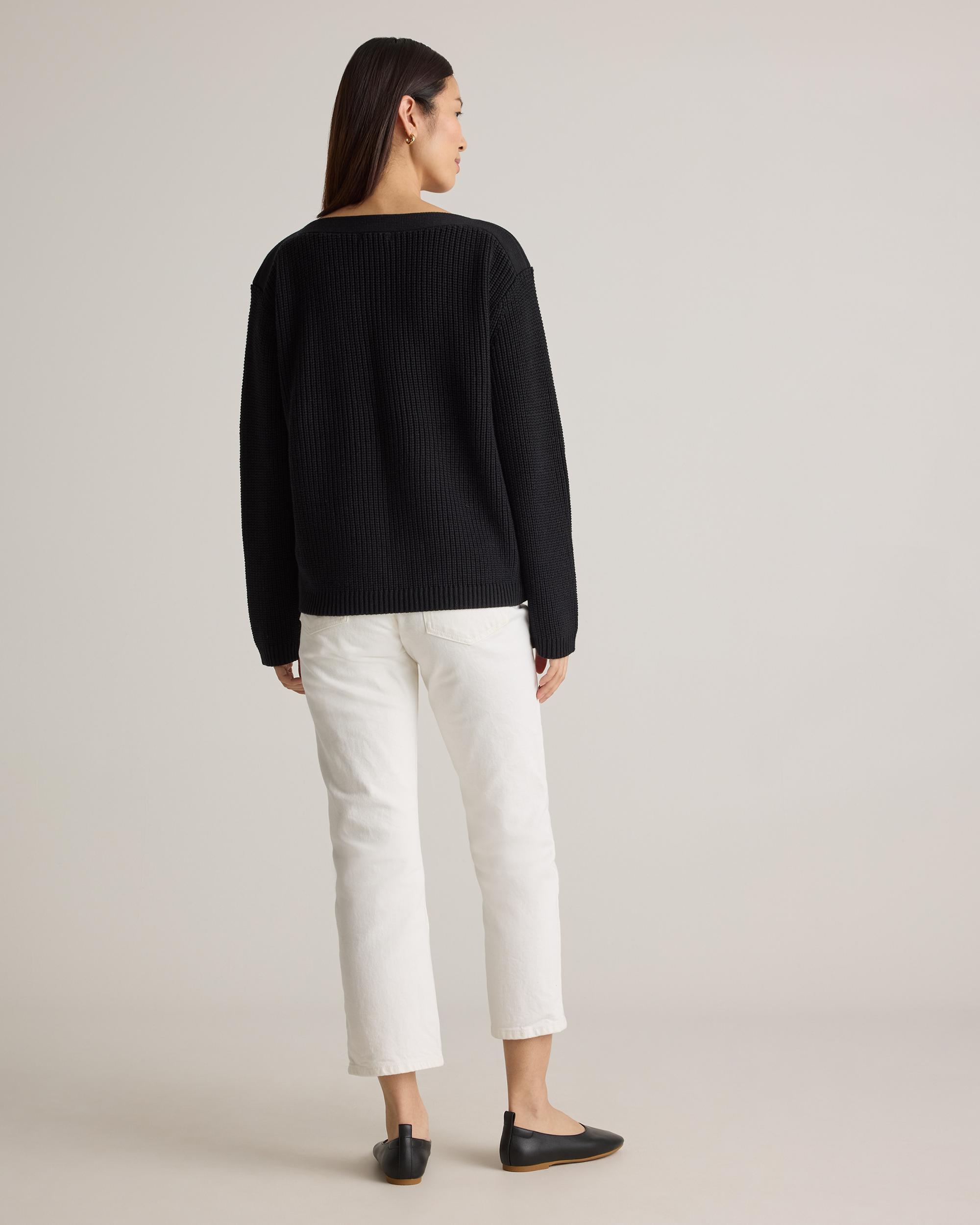 Quince | Women's Fisherman Boatneck Sweater Organic Cotton Product Image