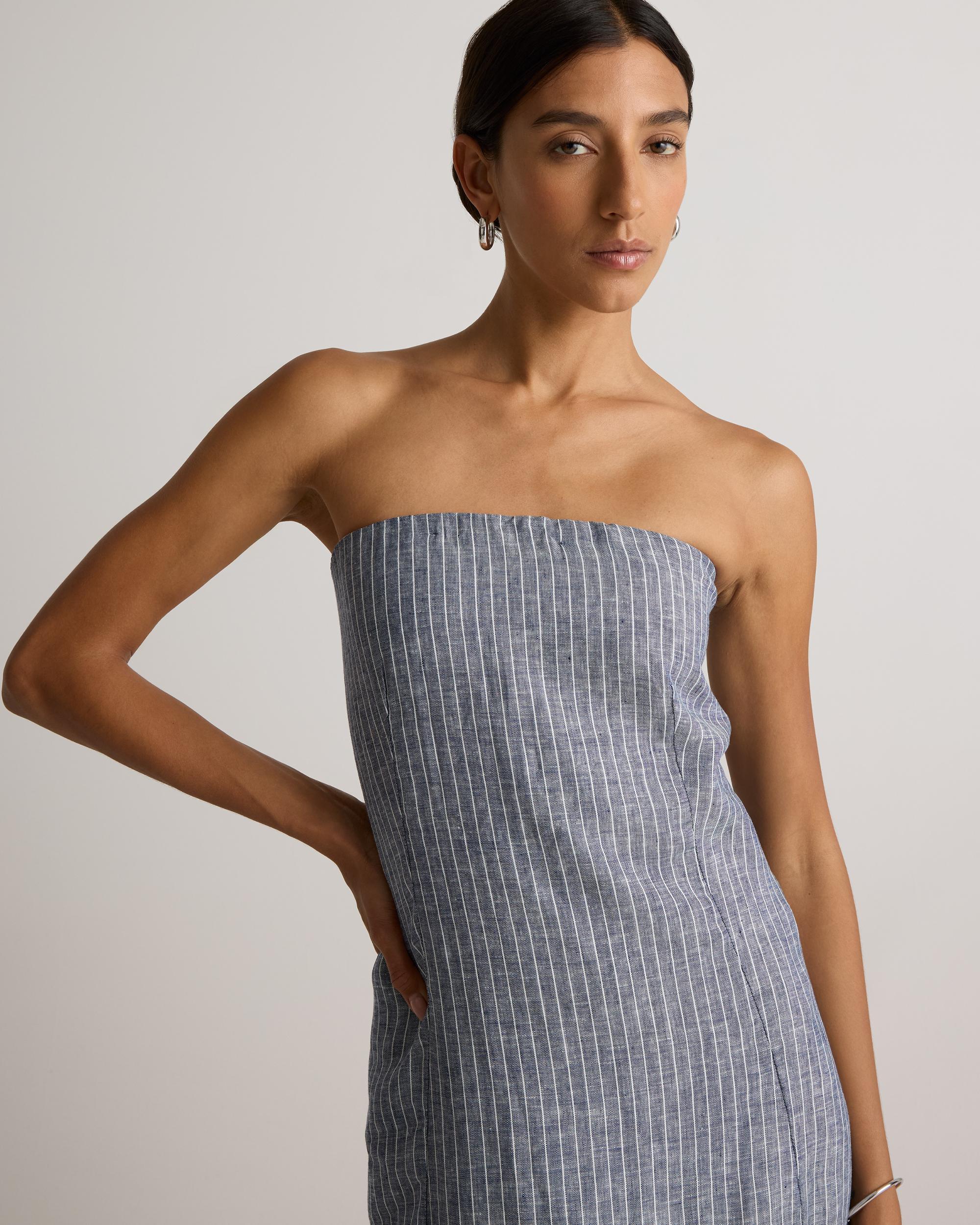 Quince | Women's 100% European Linen Strapless Maxi Dress Size XL Product Image
