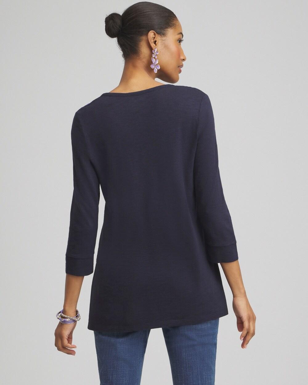 Floral Henley Side Slit Tunic Product Image