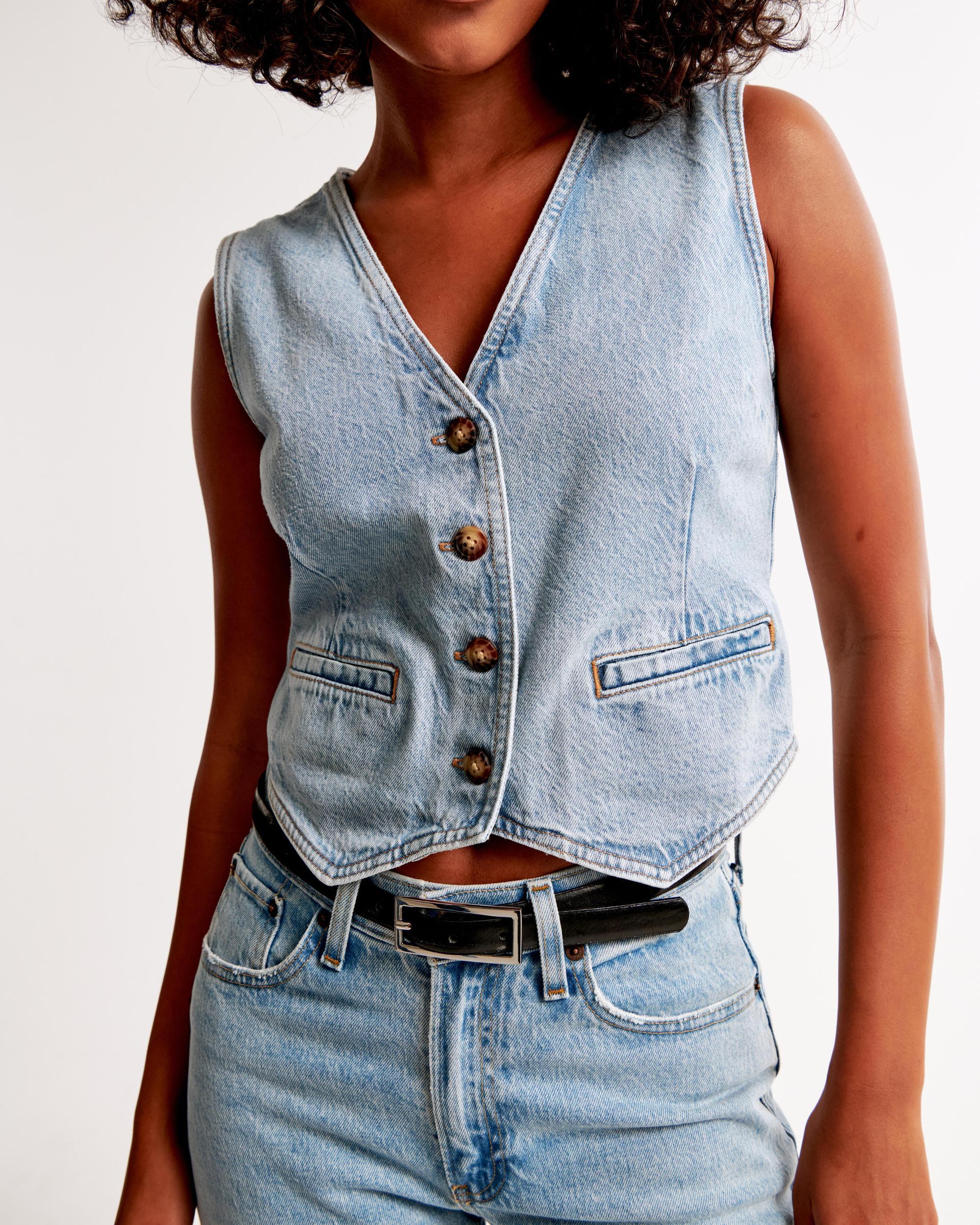 The A&F Mara Denim Vest Product Image