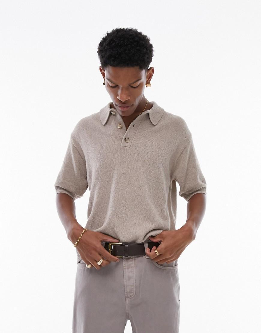 Topman knitted textured polo Product Image