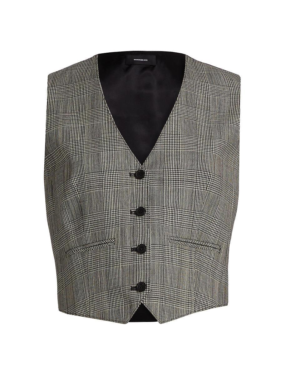 Womens Glen Check Wool Waistcoat Product Image