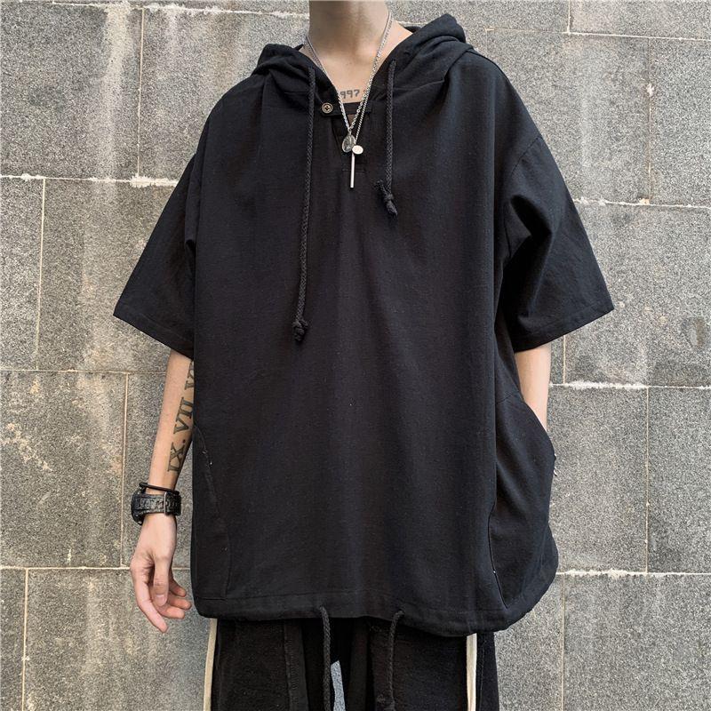 Short-Sleeve Hooded Top Product Image