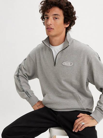 Relaxed Fit Graphic 1/4 Zip Sweatshirt Product Image
