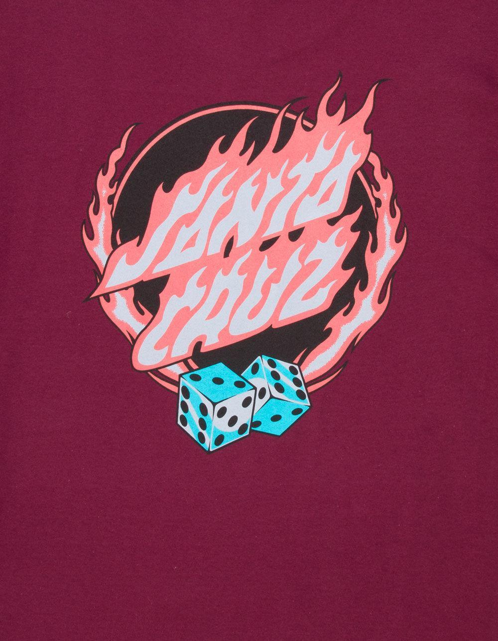 SANTA CRUZ Flaming Dice Mens Tee Product Image