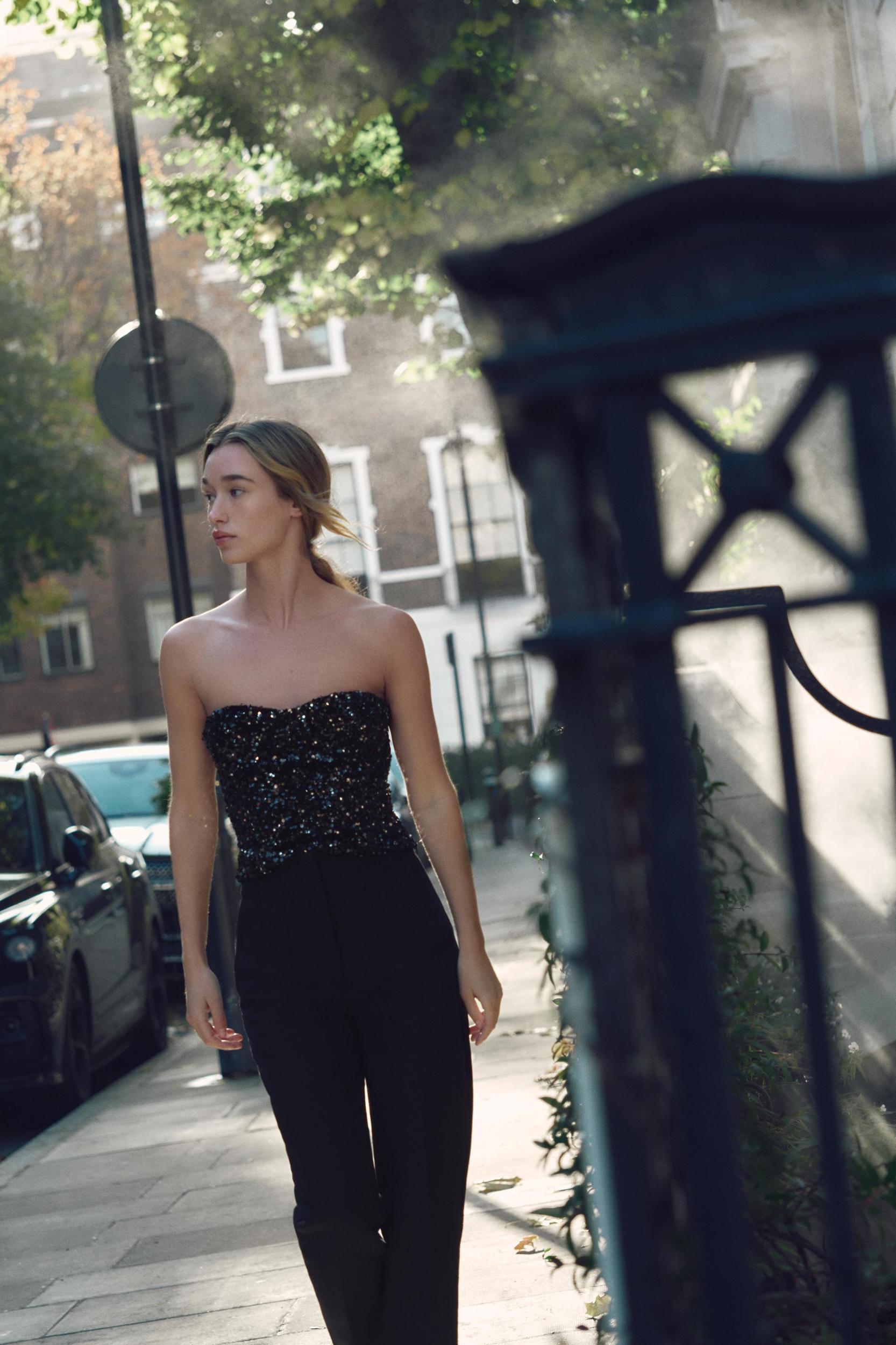 SEQUIN BUSTIER TOP Product Image