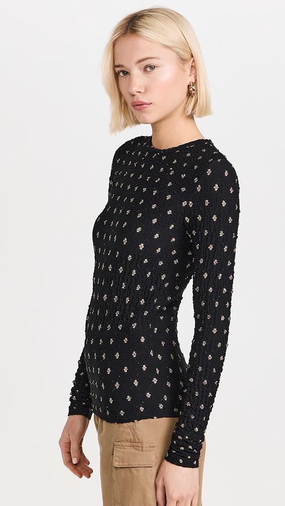 FRAME Dotted Stretch Mesh Top | Shopbop Product Image