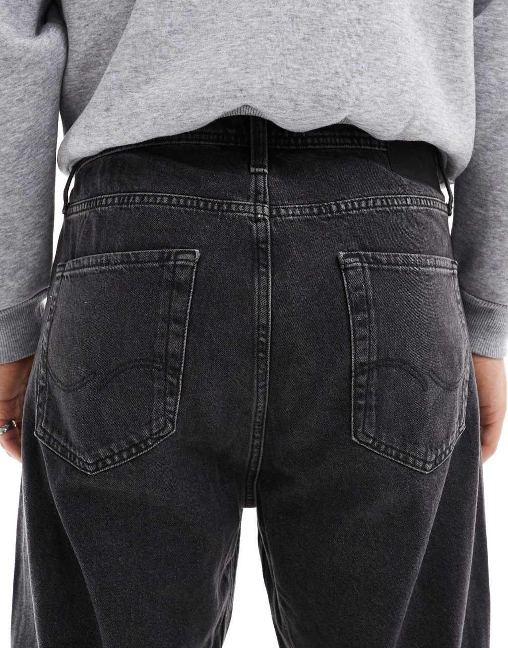 Jack & Jones alex baggy jeans in washed black Product Image