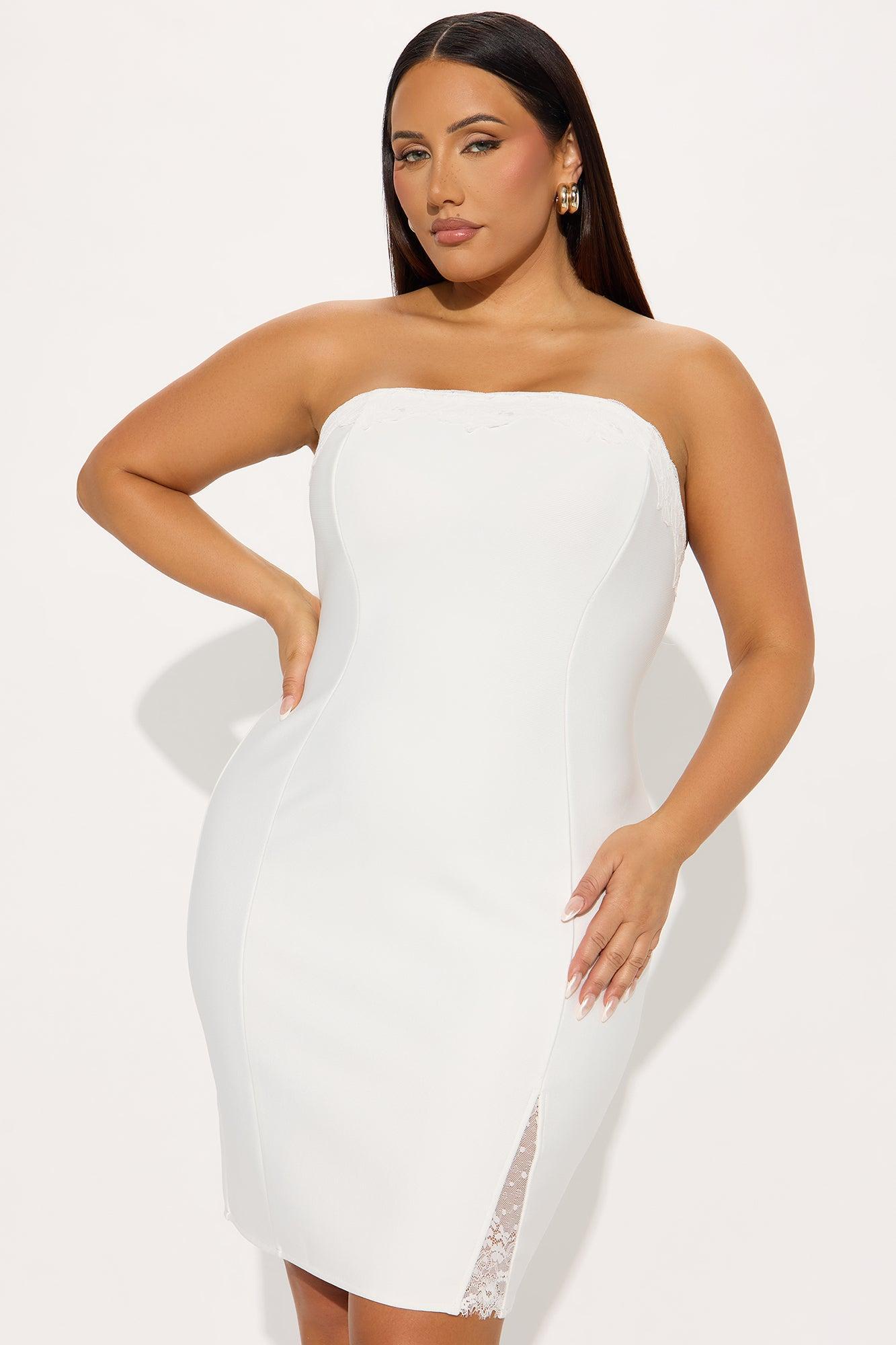 Shaina Bandage Midi Dress - White Product Image