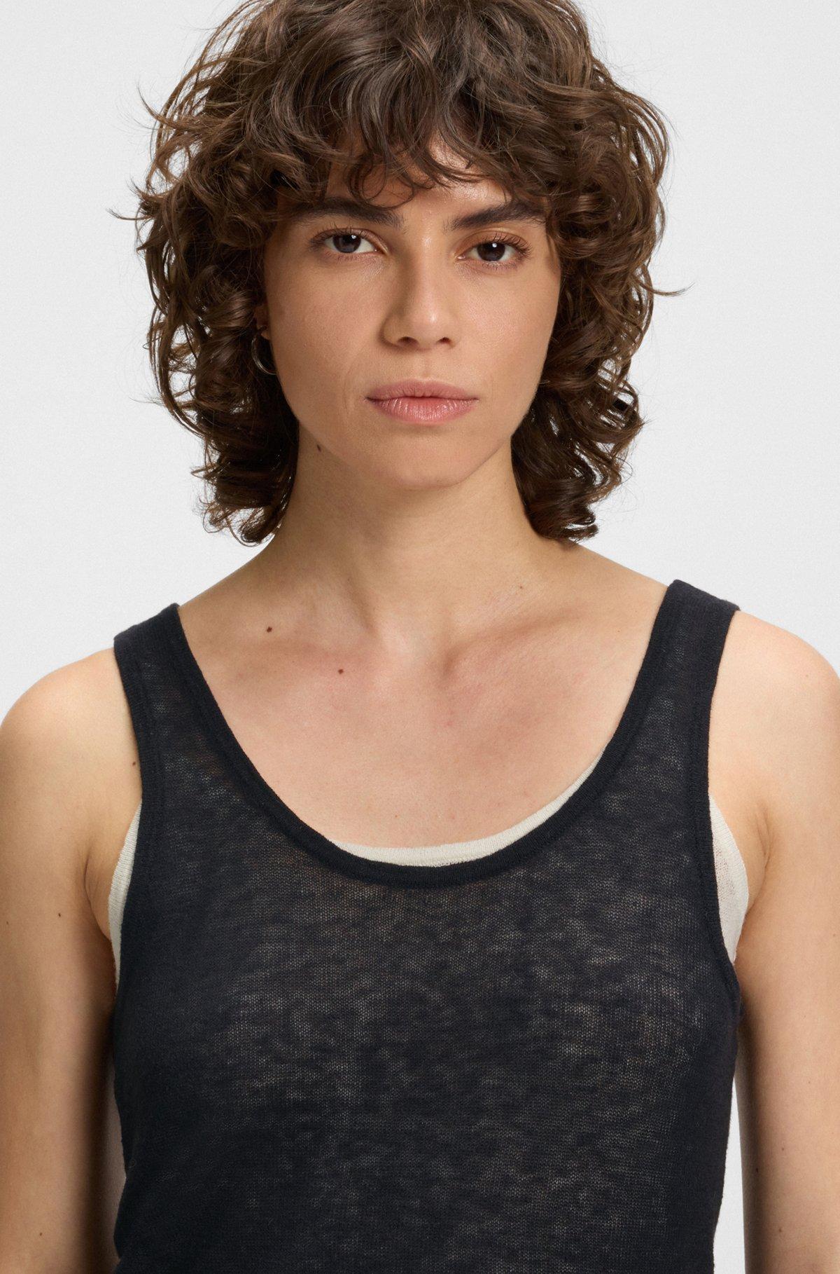 Knitted vest top with layered design Product Image