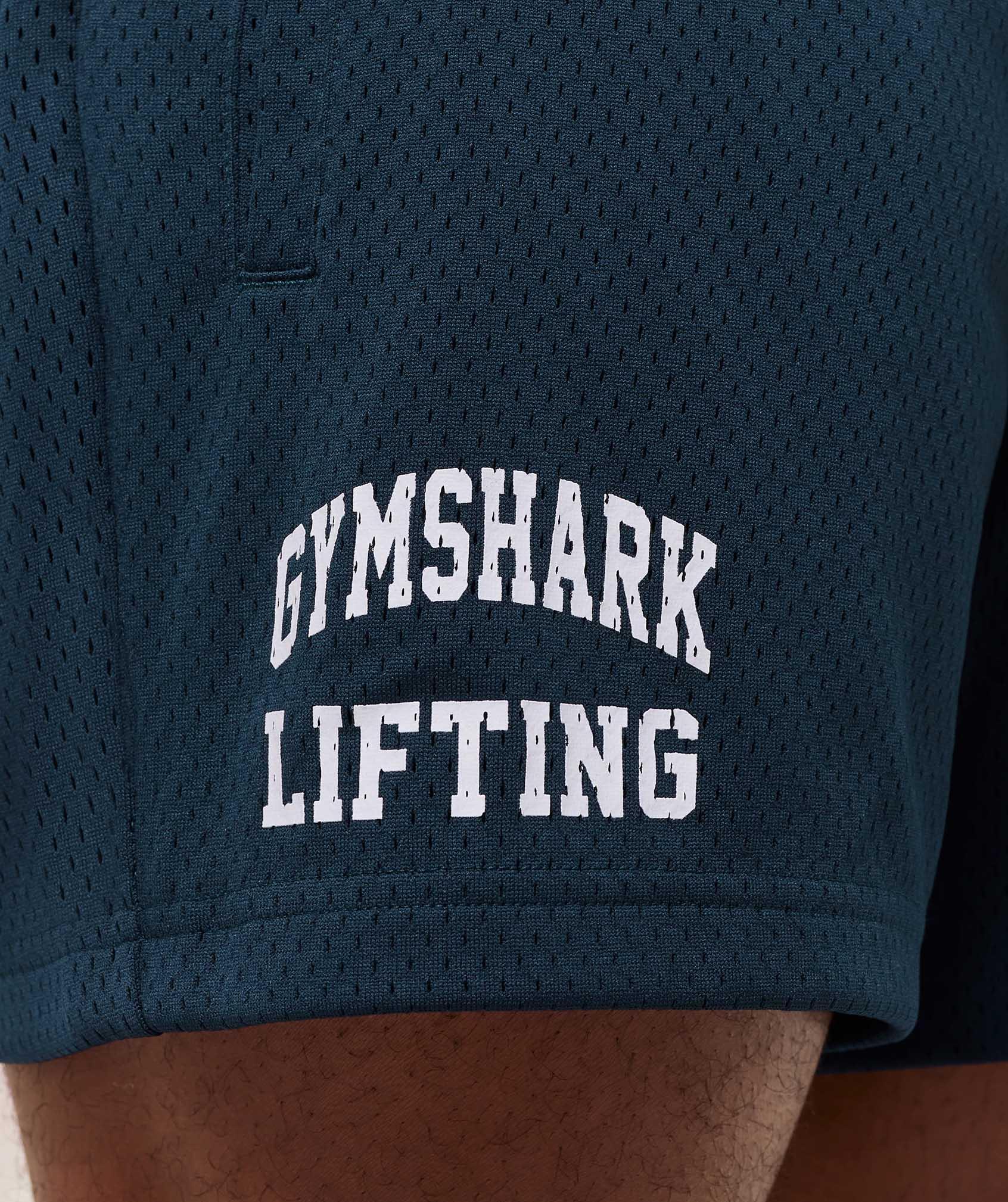 Gymshark Lifting Mesh 5" Shorts - Navy Male Product Image