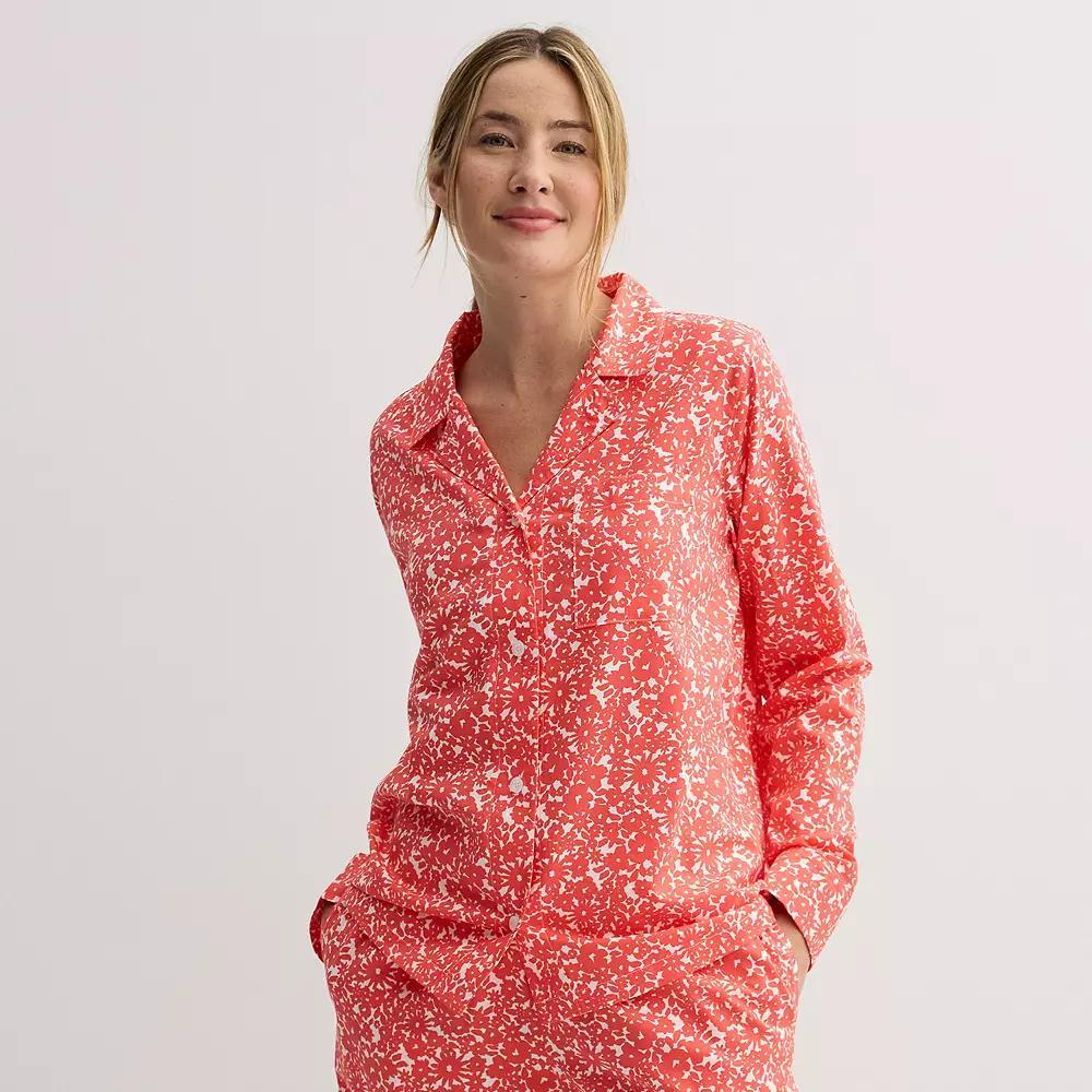 Women's Sonoma Goods For Life® Woven Pajama Top, Size: Small, Pink Floral Product Image