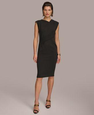 Donna Karan Womens Ruched Sheath Dress Product Image