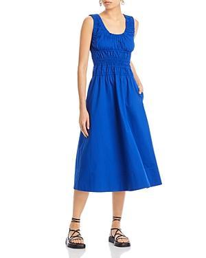 Poplin Gathered Midi Dress Product Image