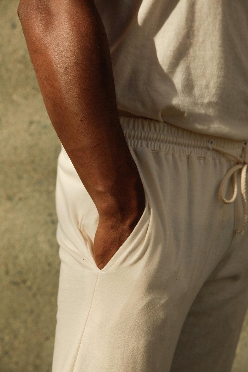 Men's Organic Jogger Pants in Natural Product Image
