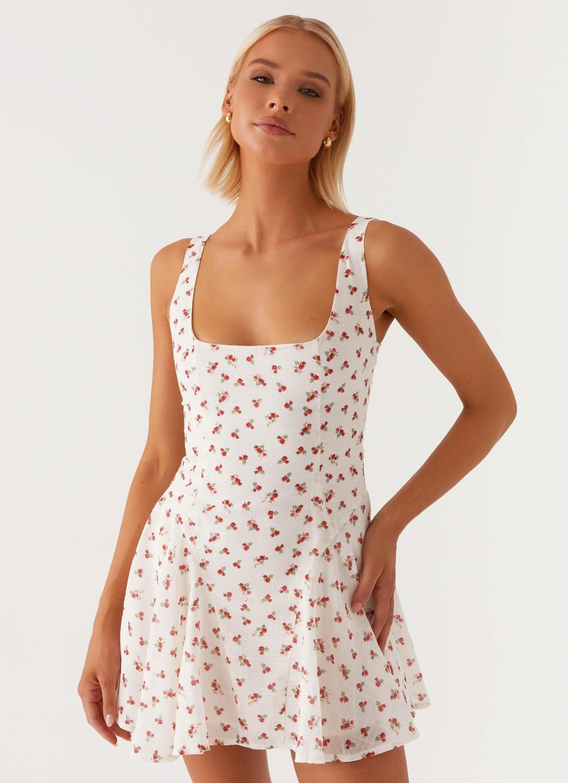 Kiva Mini Dress - Red Ditsy Floral Product Image