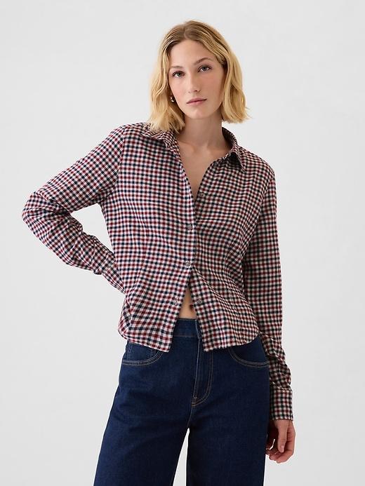 Cropped Flannel Shirt Product Image