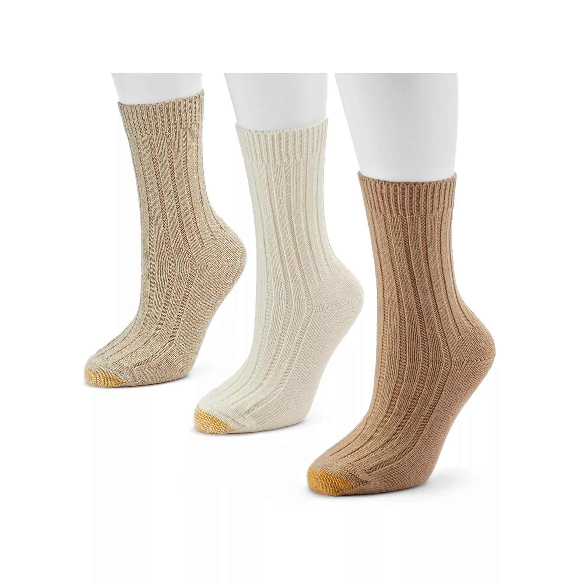 Women's GOLDTOE® 3-pack Weekender Crew Socks, Size: 9-11, Oatmeal Product Image