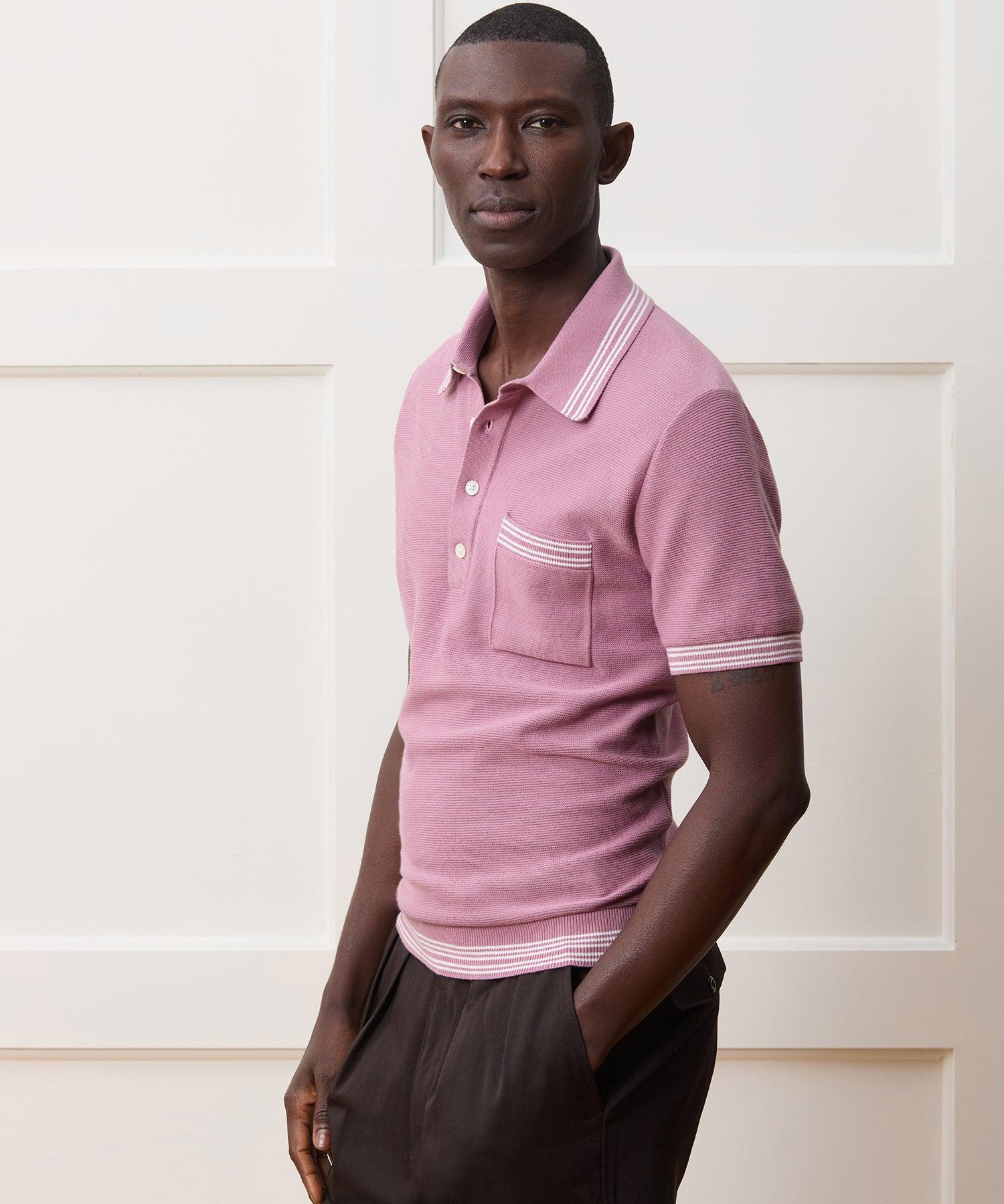 Tipped Waffle Sweater Polo Product Image