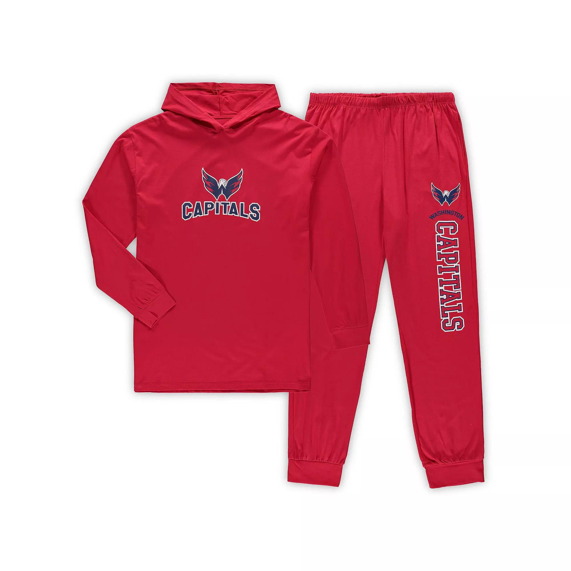 Men's Concepts Sport Red Washington Capitals Big & Tall Pullover Hoodie & Joggers Sleep Set, Size: 5XB Product Image