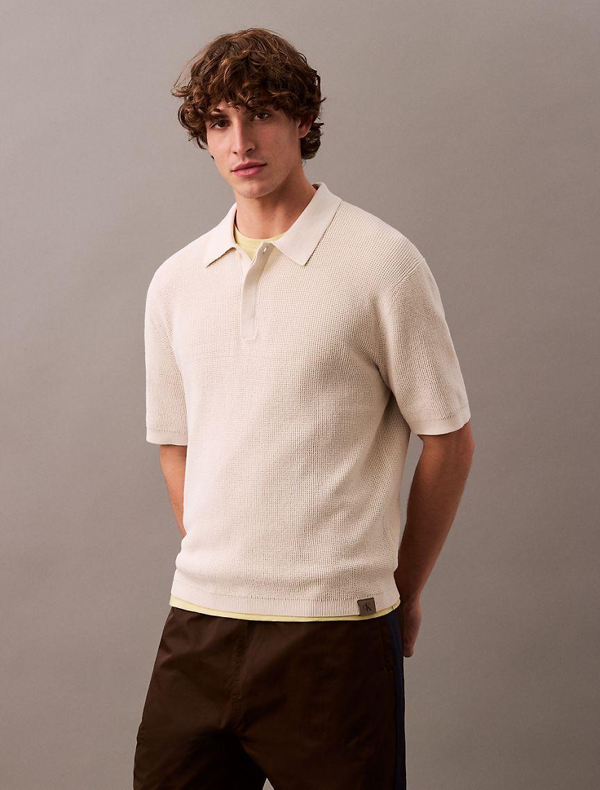 Smooth Cotton Waffle Classic Polo Shirt  Product Image