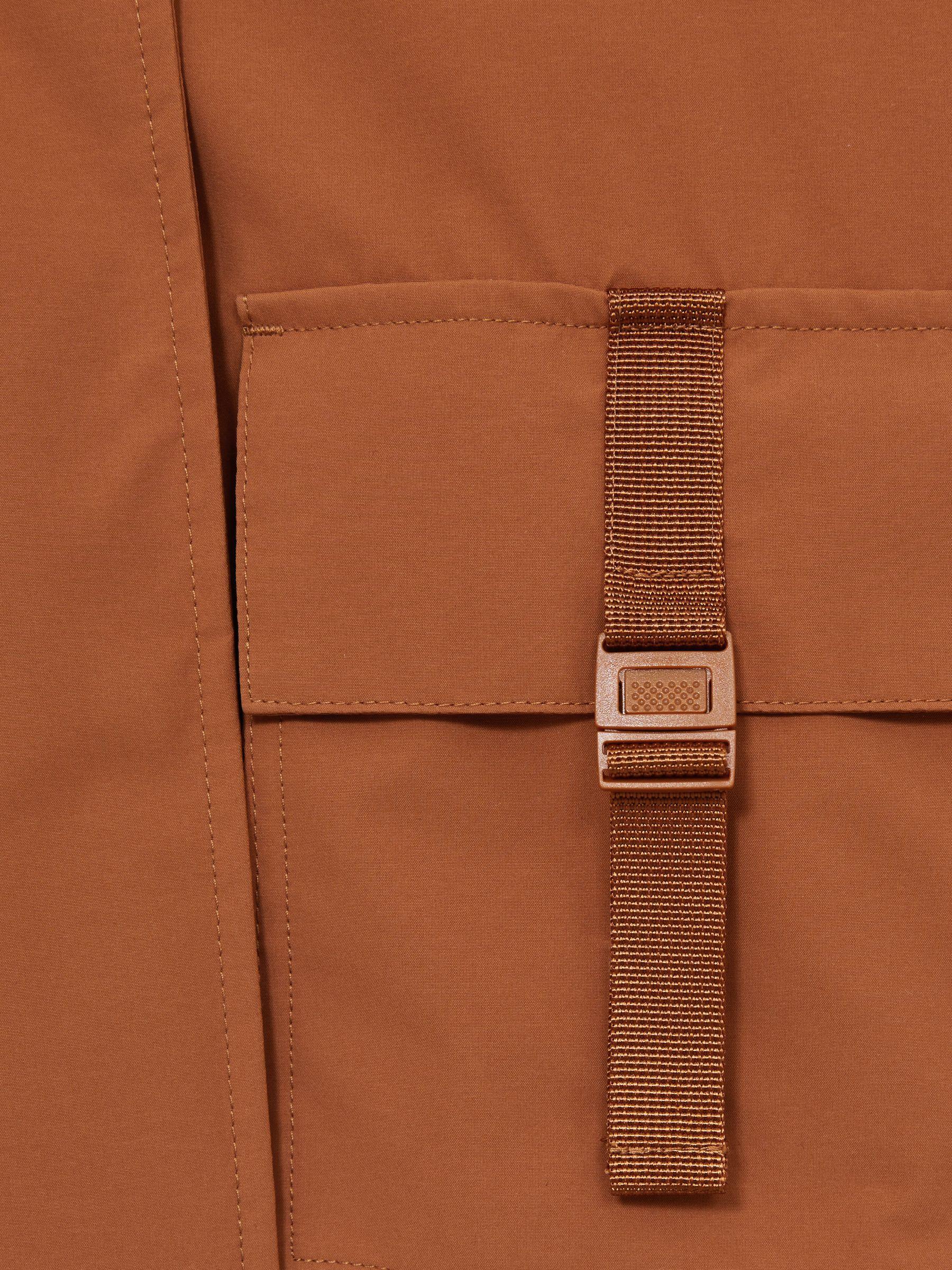 Technical Hooded Utility Jacket in Rust Product Image