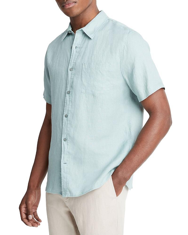 Mens Linen Short-Sleeve Button-Up Shirt Product Image