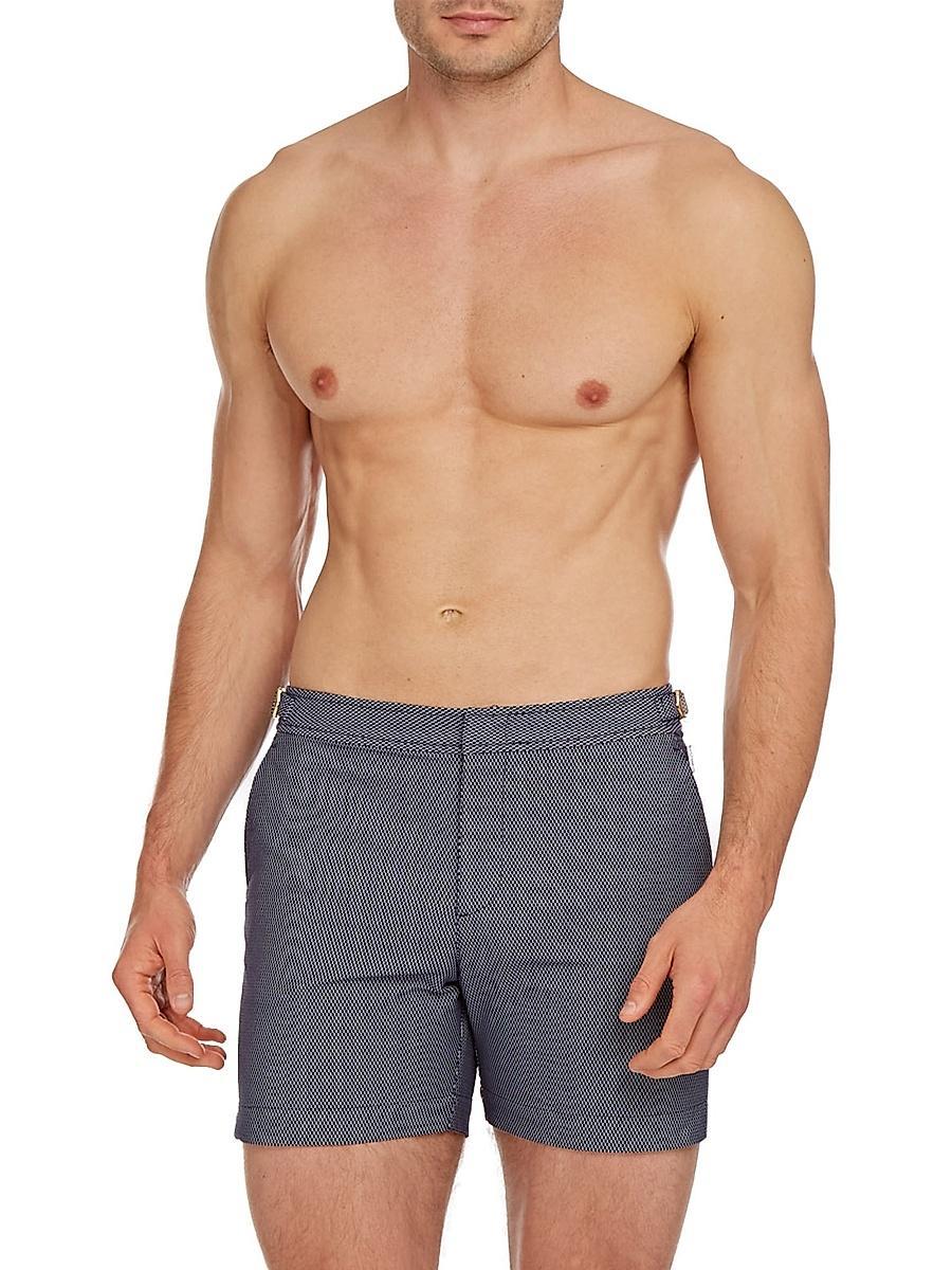 Mens Bulldog x Jaquard Honeycomb Print Swim Shorts Product Image