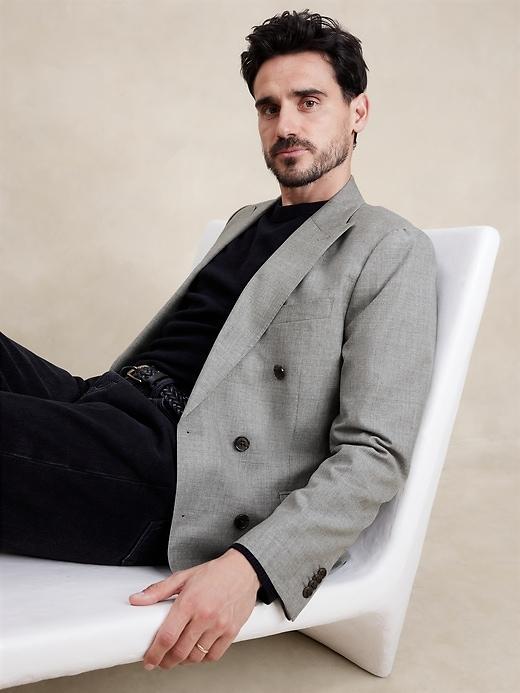 Signature Italian Rustico Double-Breasted Suit Jacket Product Image