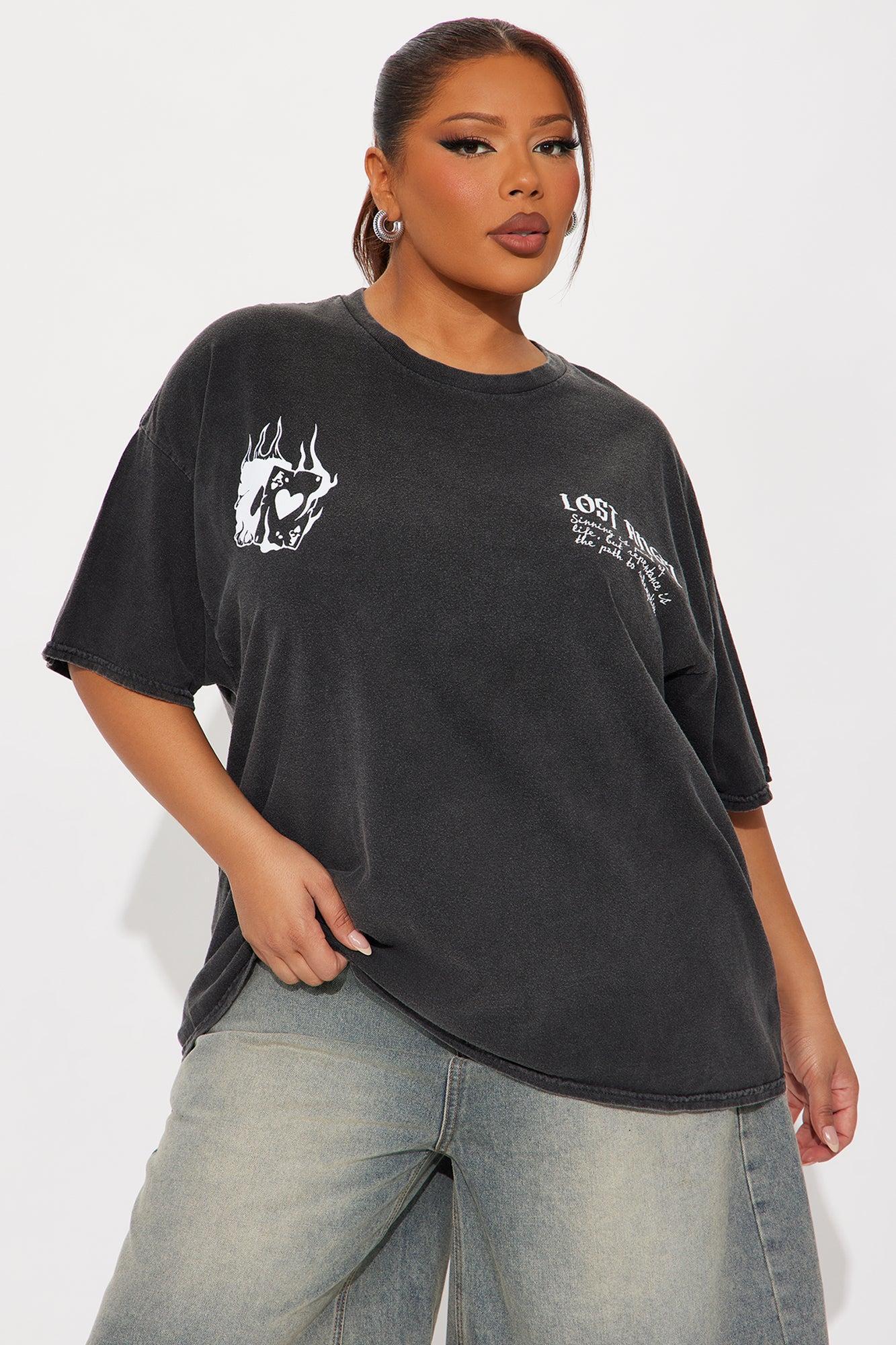 Lost Angel Washed Tee  - Black Wash Product Image