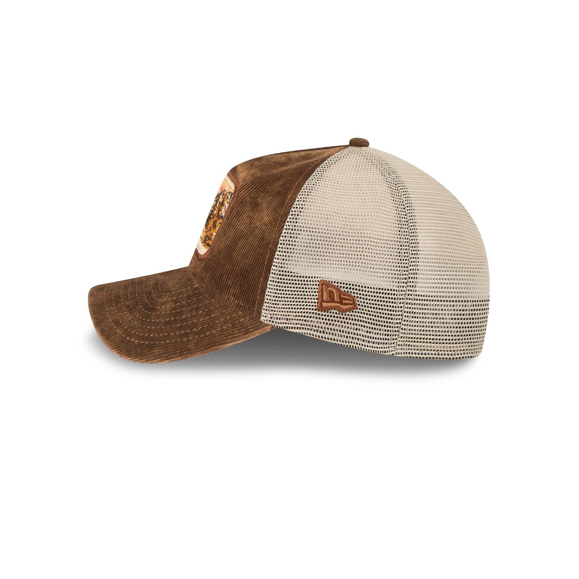 Detroit Tigers Vintage Landscape Brown 9TWENTY A-Frame Trucker Hat Male Product Image
