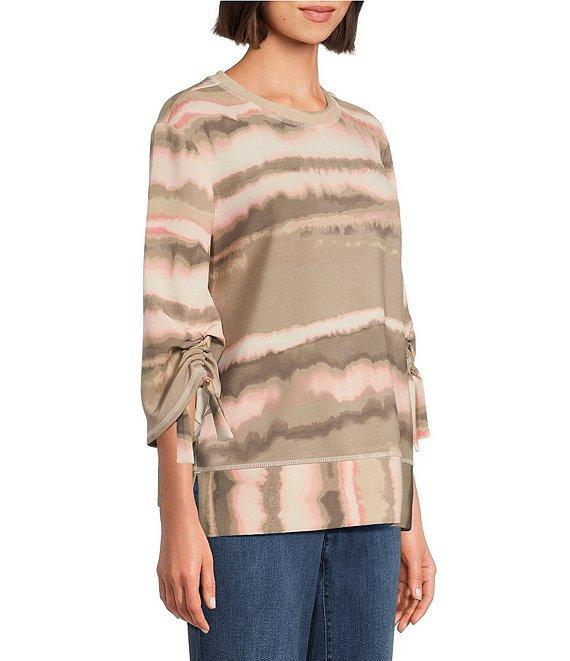 Westbound Ruched Sleeve Crew Neck Top Product Image