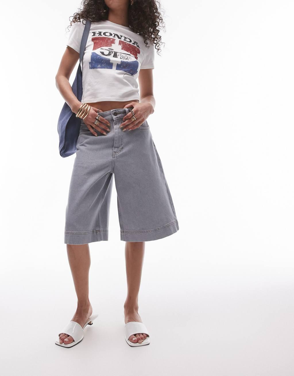 Topshop denim Jort in sandstorm  Product Image