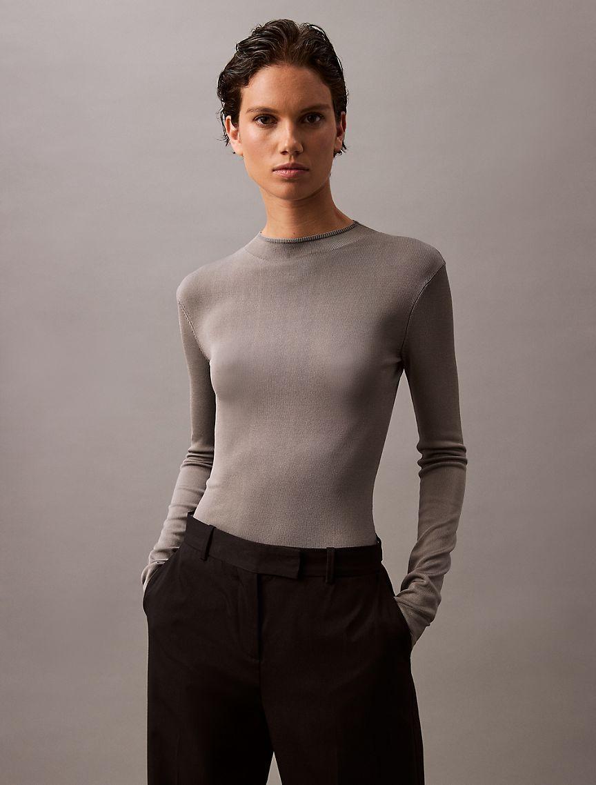 Mock Neck Viscose Sweater Product Image