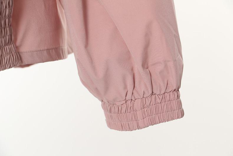 Stand Collar Two Tone Zip Up Jacket Product Image