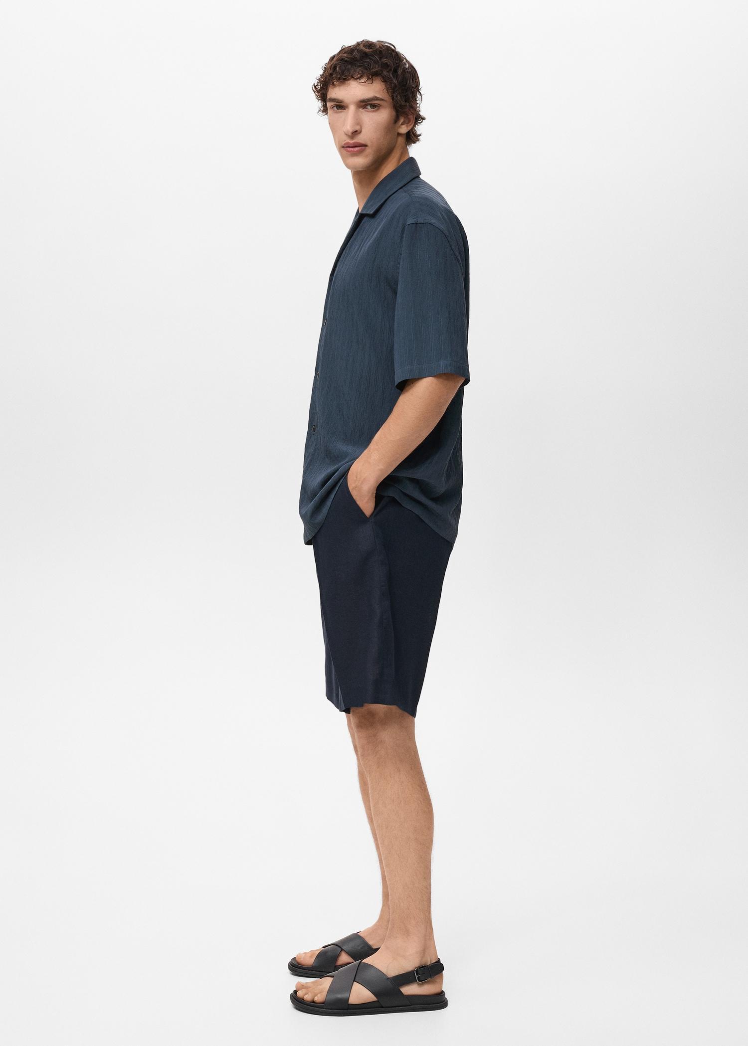 Striped embroidered shirt - Men | MANGO USA Product Image