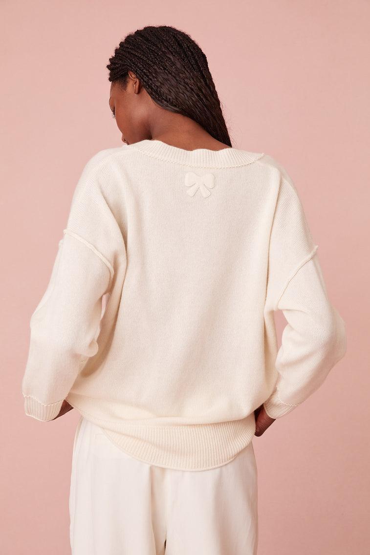 Perrine Cashmere V-Neck Pullover Product Image