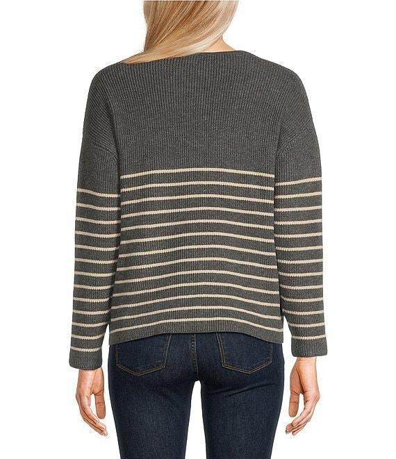 Vigoss Striped V-Neck Pullover Product Image